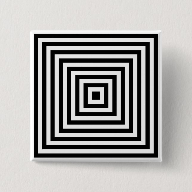Concentric Squares Infinity Optical Art Button (Front)