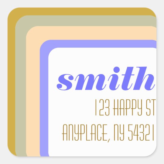 Concentric Squares Pattern Sticker Label