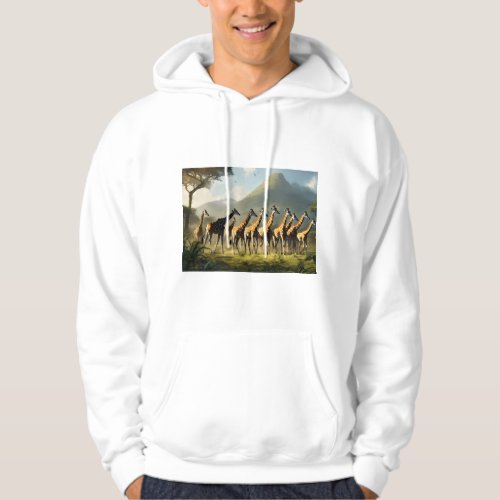 Concept art of a massive herd of incredibly tall hoodie