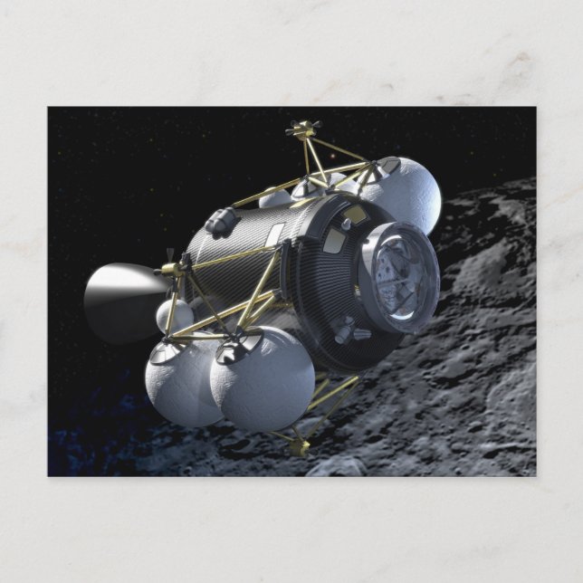Concept Art of Altair Lunar Lander in Orbit Postcard (Front)