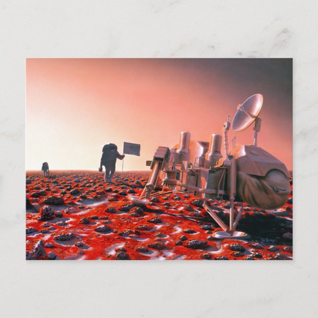 Concept Art of Future Manned Mars Mission Postcard (Front)
