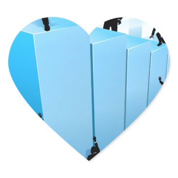 Concept Business People Silhouettes Success Heart Sticker Concept Business People Silhouettes Success Heart Sticker