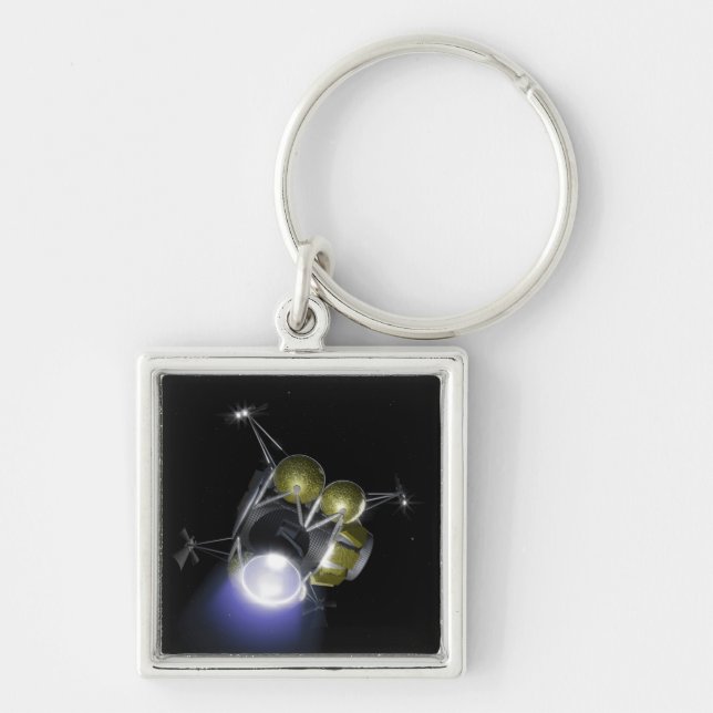 Concept of a crew blasting off keychain (Front)