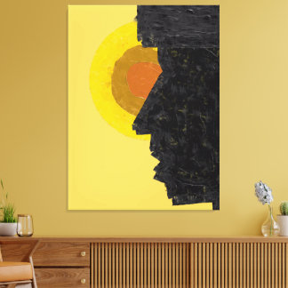 Conceptual Abstract Silhouette and Sun  Canvas Print