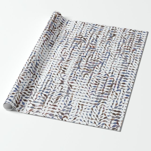 Conceptual background leaves drawing pattern. Styl Wrapping Paper (Unrolled)