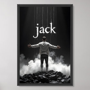 Conceptual image of a man manipulated by strings framed art