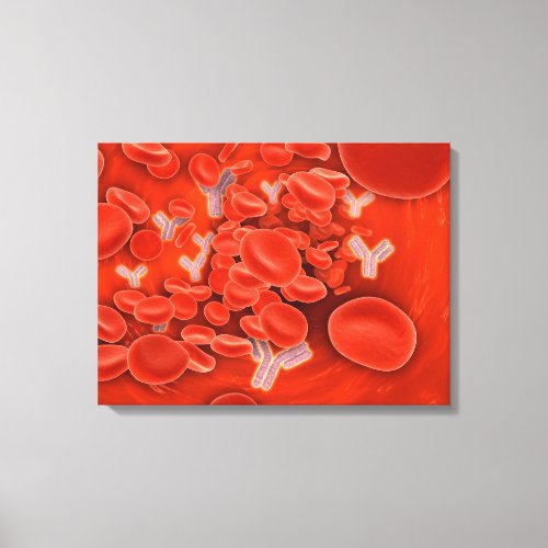 Conceptual Image Of Chromosomes Inside The Blood Canvas Print