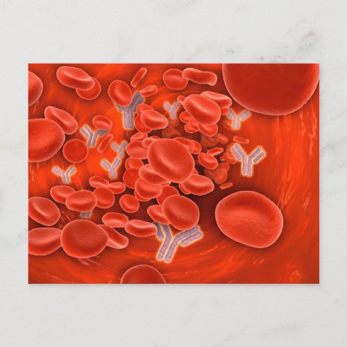 Conceptual Image Of Chromosomes Inside The Blood Postcard