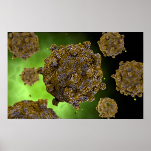 Conceptual Image Of Coxsackievirus 2 Poster