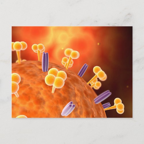 Conceptual Image Of Influenza Causing Flu 1 Postcard