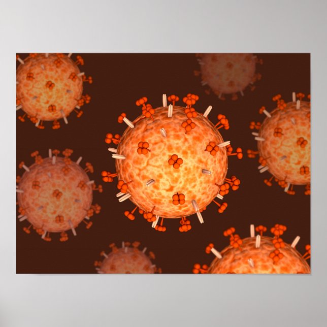 Conceptual Image Of Influenza Causing Flu 2 Poster (Front)