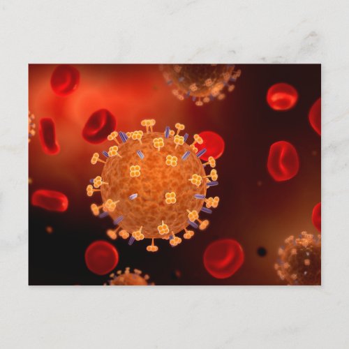 Conceptual Image Of Influenza Causing Flu 3 Postcard