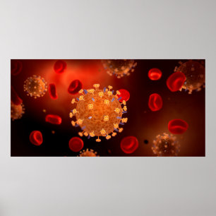 Conceptual Image Of Influenza Causing Flu 3 Poster