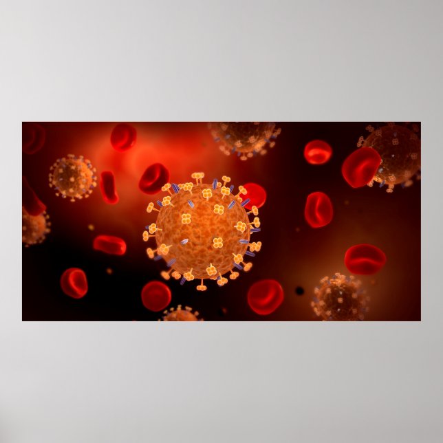 Conceptual Image Of Influenza Causing Flu 3 Poster (Front)
