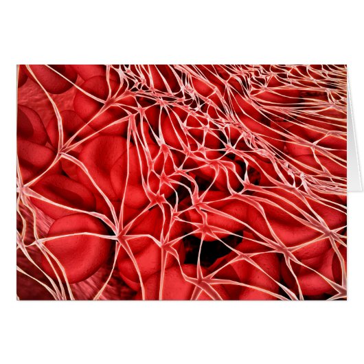 Conceptual Image Of Red Blood Cells With Fibrin Cards (Front Horizontal)