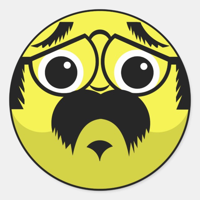 Concerned Face Classic Round Sticker (Front)