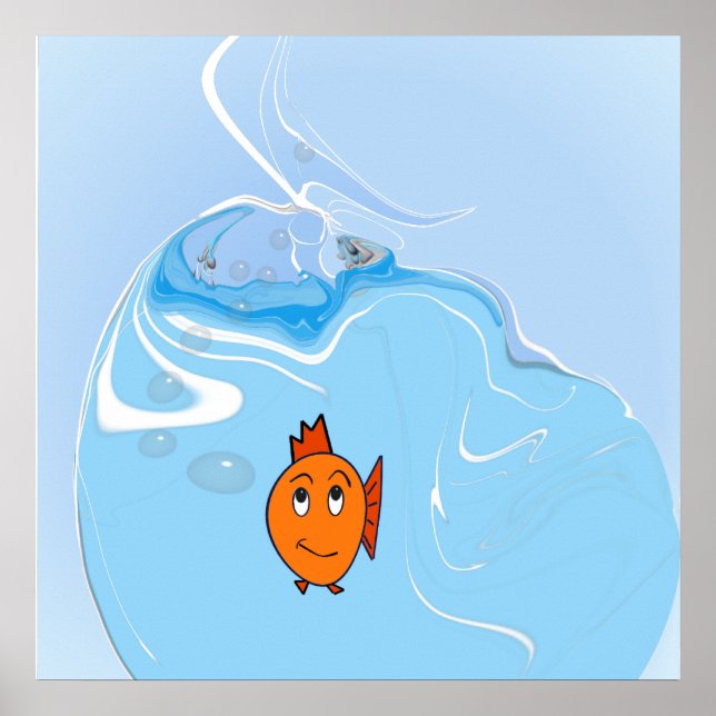 Concerned Fish With bubbles Poster (Front)