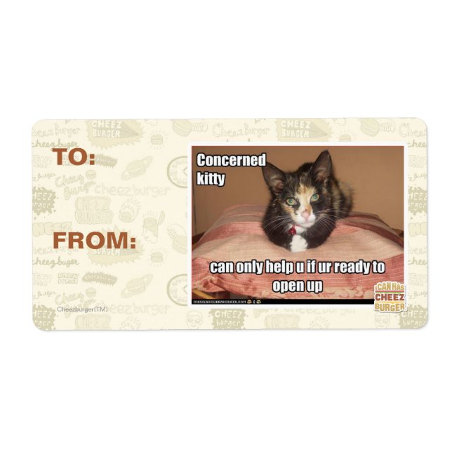 Concerned Kitty Label (Front)