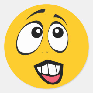Concerned Yellow Emoji Classic Round Sticker