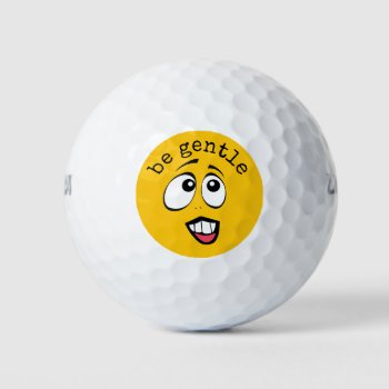 Concerned Yellow Emoji Golf Balls by BostonRookie at Zazzle
