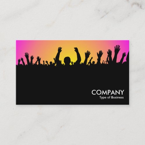 Concert - Black, Yellow &amp; Magenta Business Card Template