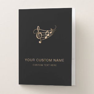 Concert Choir Music Ensemble Gold Elegant Pocket Folder