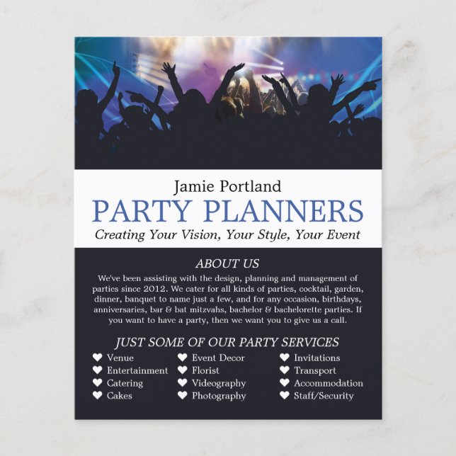 Concert Crowd, Party Event Planner Advertising Flyer (Front)