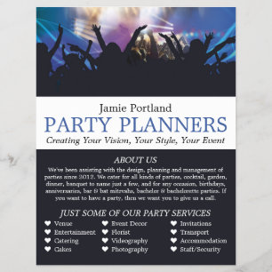 Concert Crowd, Party Event Planner Advertising Flyer