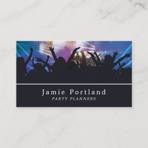 Concert Crowd Party Event Planner Business Card