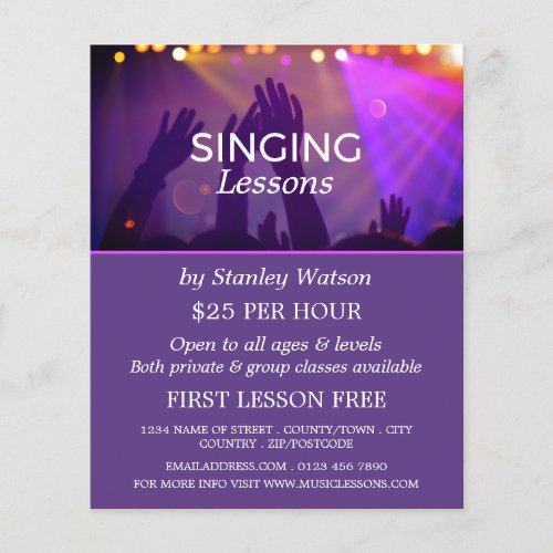 Concert Crowd Vocalist Lessons Advertising Flyer