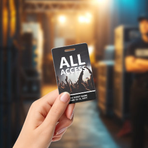 Concert Event All Access Pass Personalized Badge
