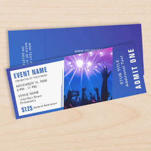 Concert Event Blue Purple Photo Ticket Template