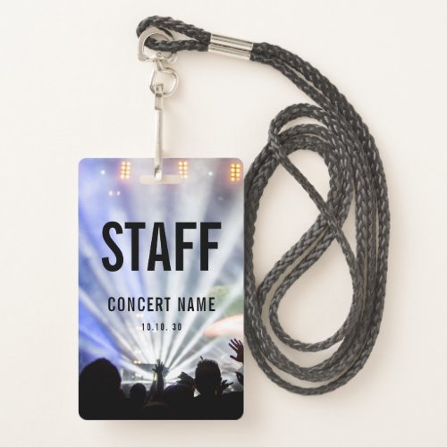 Concert Event Convention Custom Name Staff Badge