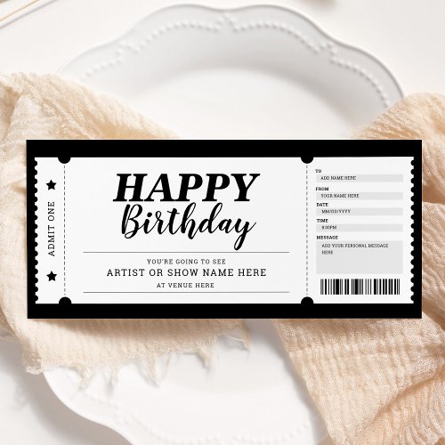  Concert Event Show Gift Ticket Any Occasion Invitation