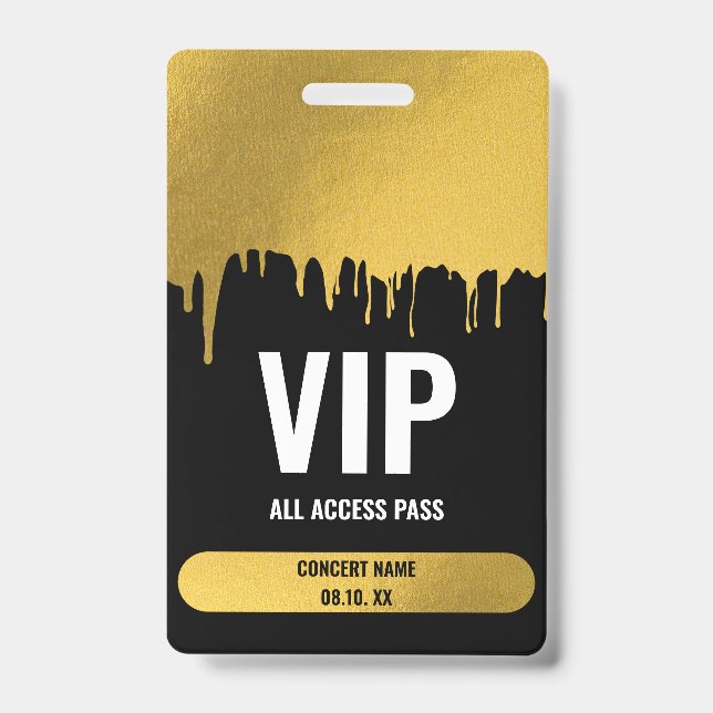 Concert Festival VIP All Access Custom Name Badge (Front)