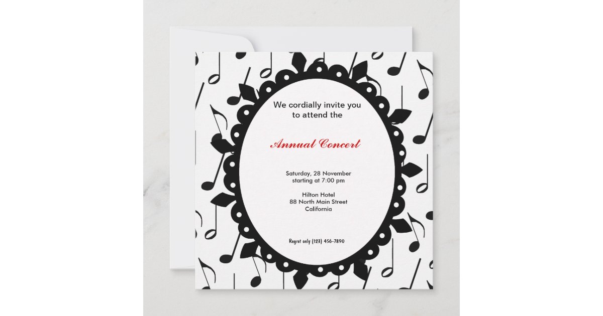 Concert Music Invitation | Zazzle