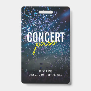 Concert Pass Event Photo Background ID Badge