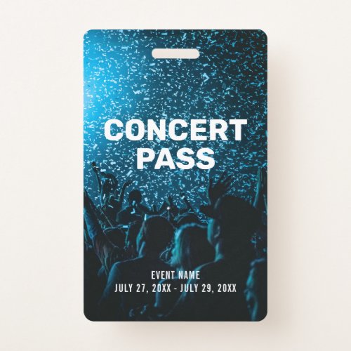 Concert Pass Photo Background ID Badge