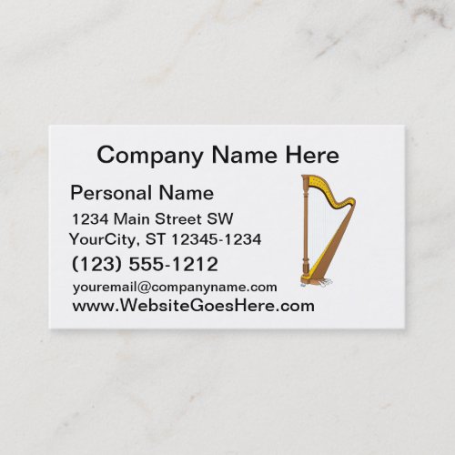 Concert Pedal Harp Graphic Design Business Card Templates