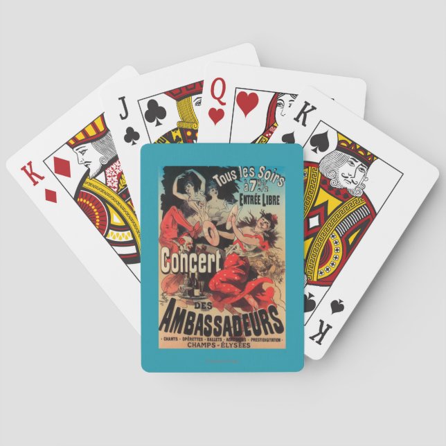 Concert Poster on Avenue de Champs-Elysees Poker Cards (Back)