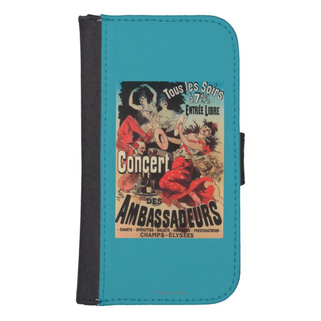 Concert Poster on Avenue de Champs-Elysees Samsung Galaxy Wallet Case (Front)