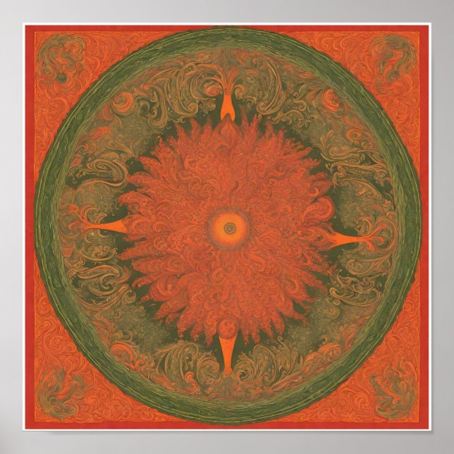 concert poster, psychedelic rock, paisley, red poster (Front)