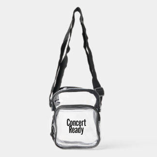 Concert Ready Bold Statement Design Clear Crossbody Bag