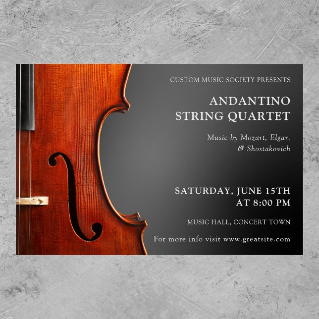 Concert String Quartet Violin Recital Poster (Creator Uploaded)