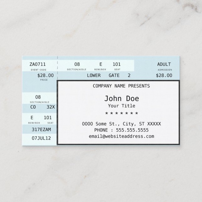 concert ticket (Front)
