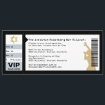 Concert Ticket Bar Mitzvah Invitation in Black<br><div class="desc">Who’s ready to rock the bema? He is. The tour is coming to town. So make him a star and his Bar Mitzvah an event to remember. This invitation is styled just like a concert ticket. The aisle, row and seat correspond to the event date for an extra flourish. A...</div>