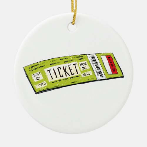 Concert Ticket Ceramic Ornament
