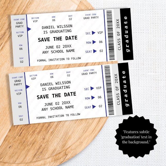 Concert Ticket Class of 2026 Graduation Save The Date (Concert Ticket Class of 2025 Graduation Save The Date)