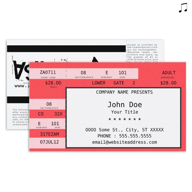 concert ticket (customizable) (Creator Uploaded)