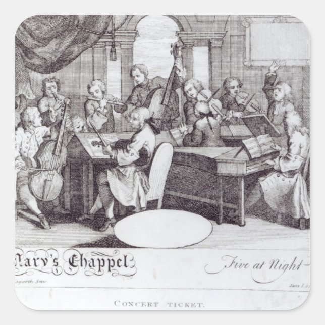 Concert Ticket for Mary's Chapel Square Sticker (Front)